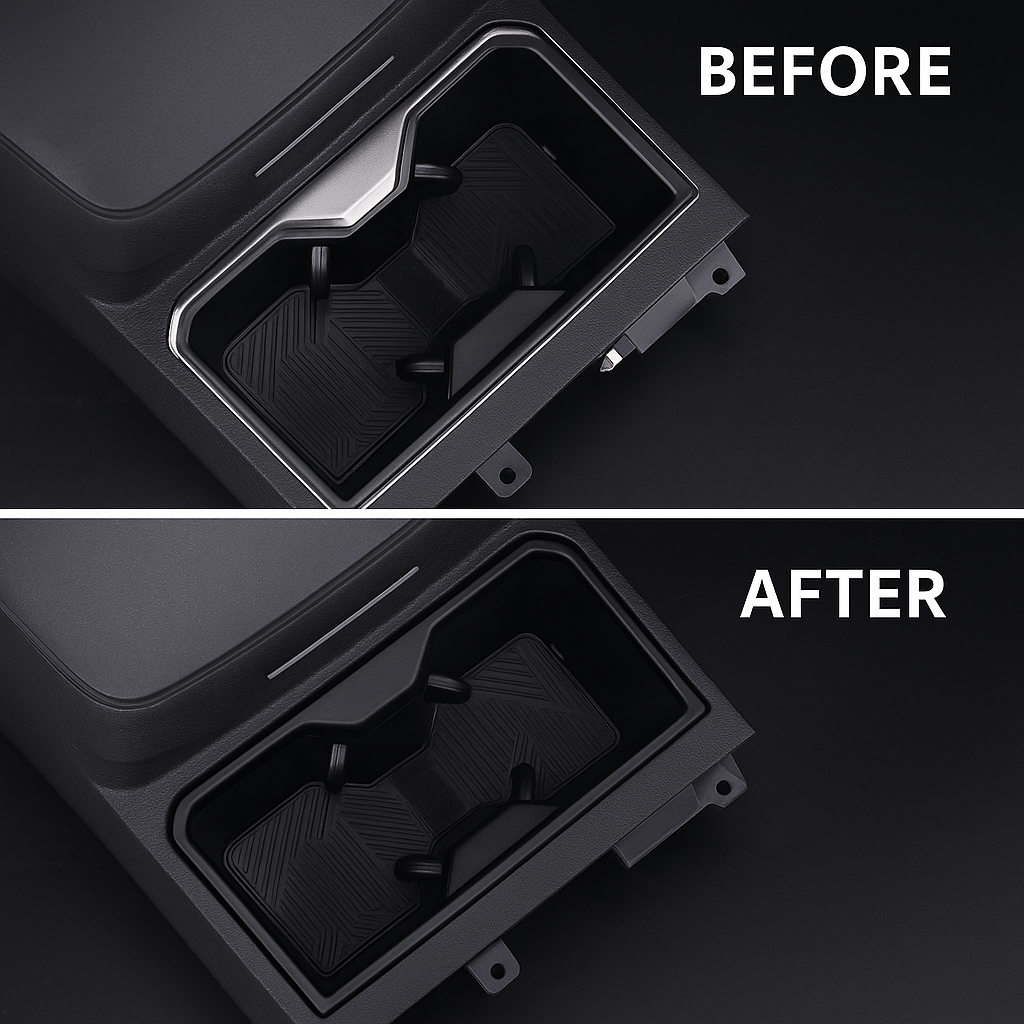 Matte Black ABS Cup Holder Trim – 2024+ Tacoma