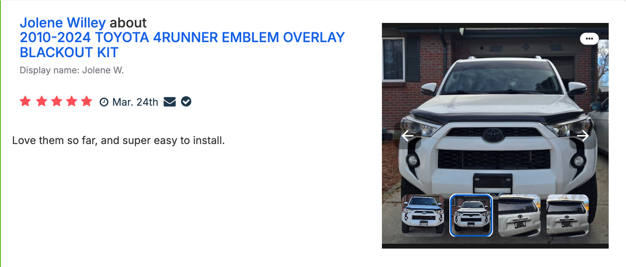 2010-2024 4RUNNER EMBLEM OVERLAY BLACKOUT KIT