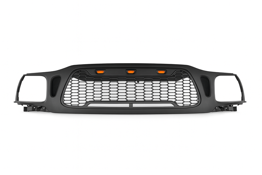 2001-2004 Toyota Tacoma Black Honeycomb Mesh Grille - TRD Sport Style - Raptor Light Compatible