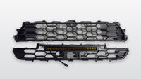 2025+ 4Runner Apex Pro grille two-piece set with amber LED light bar on studio background