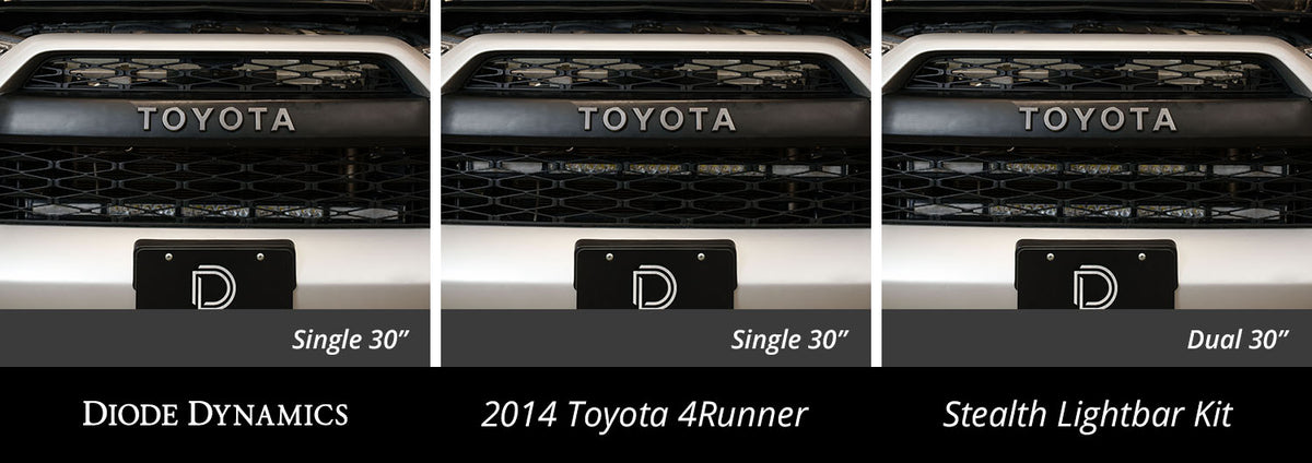 Diode Dynamics SS30 Dual Stealth Light Bar White Driving Kit for 2014-2019 Toyota 4Runner