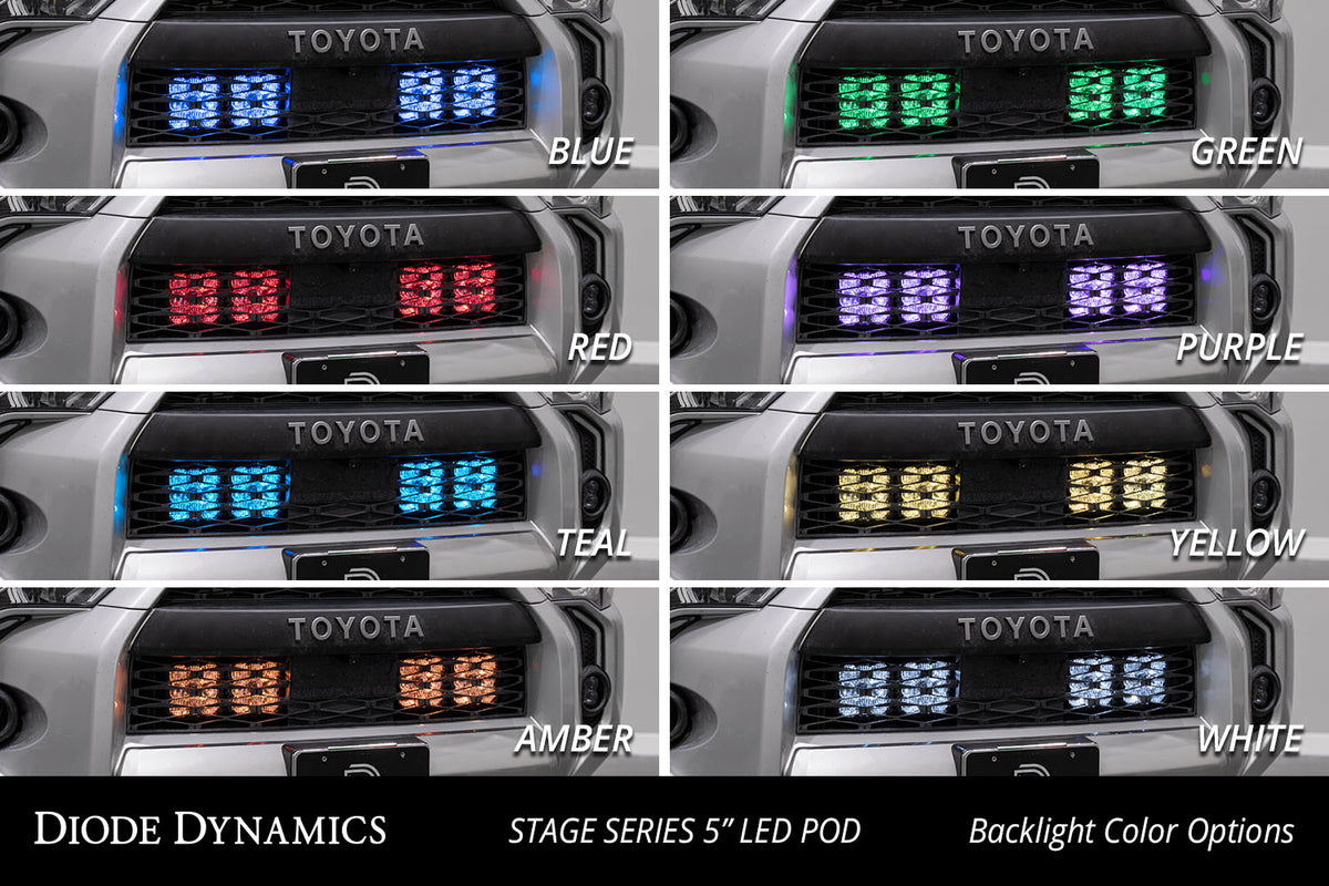 Diode Dynamics SS5 Stealth Grille LED 2-Pod Kit for 2014-2024 Toyota 4Runner