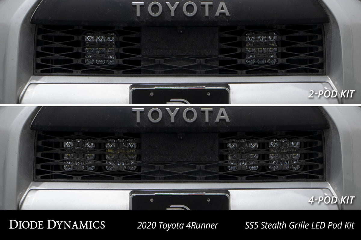 Diode Dynamics SS5 Stealth Grille LED 2-Pod Kit for 2014-2024 Toyota 4Runner