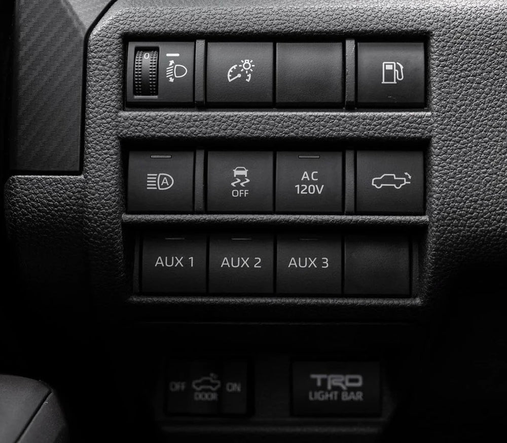 Dash switch and factory AUX switch options for the Apex Pro light bar
