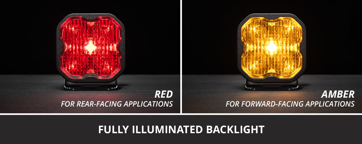 Diode Dynamics SS3 LED Pod Red Backlight White (Pair)