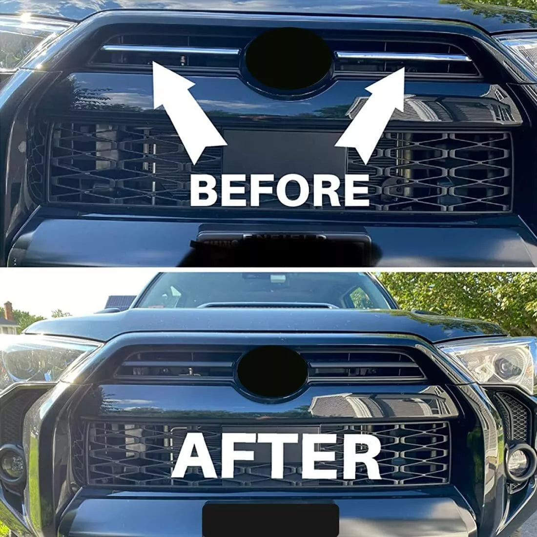2020-2024 4Runner Grille Bar Black Overlays - Instant Chrome Cover
