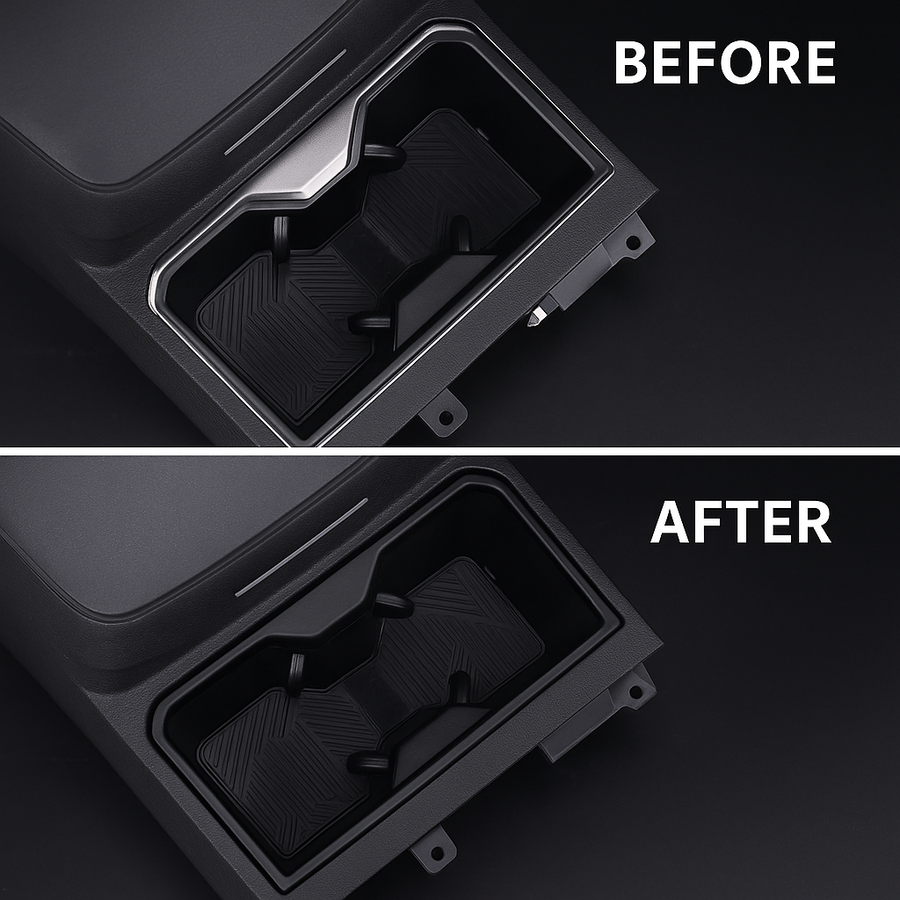 Matte Black ABS Cup Holder Trim – 2024+ Tacoma
