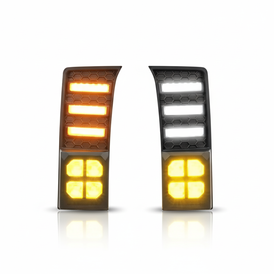 Sequential LED Fog Lights with DRL & Turn Signals - 2022-2025 Toyota Tundra | Hex Grid Style