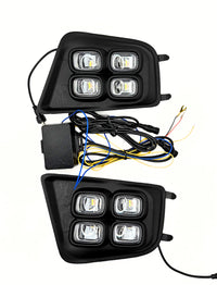 Dual-Color 4-Eyes Style LED Fog Lights with Amber Turn Signals for 2012-2015 Toyota Tacoma