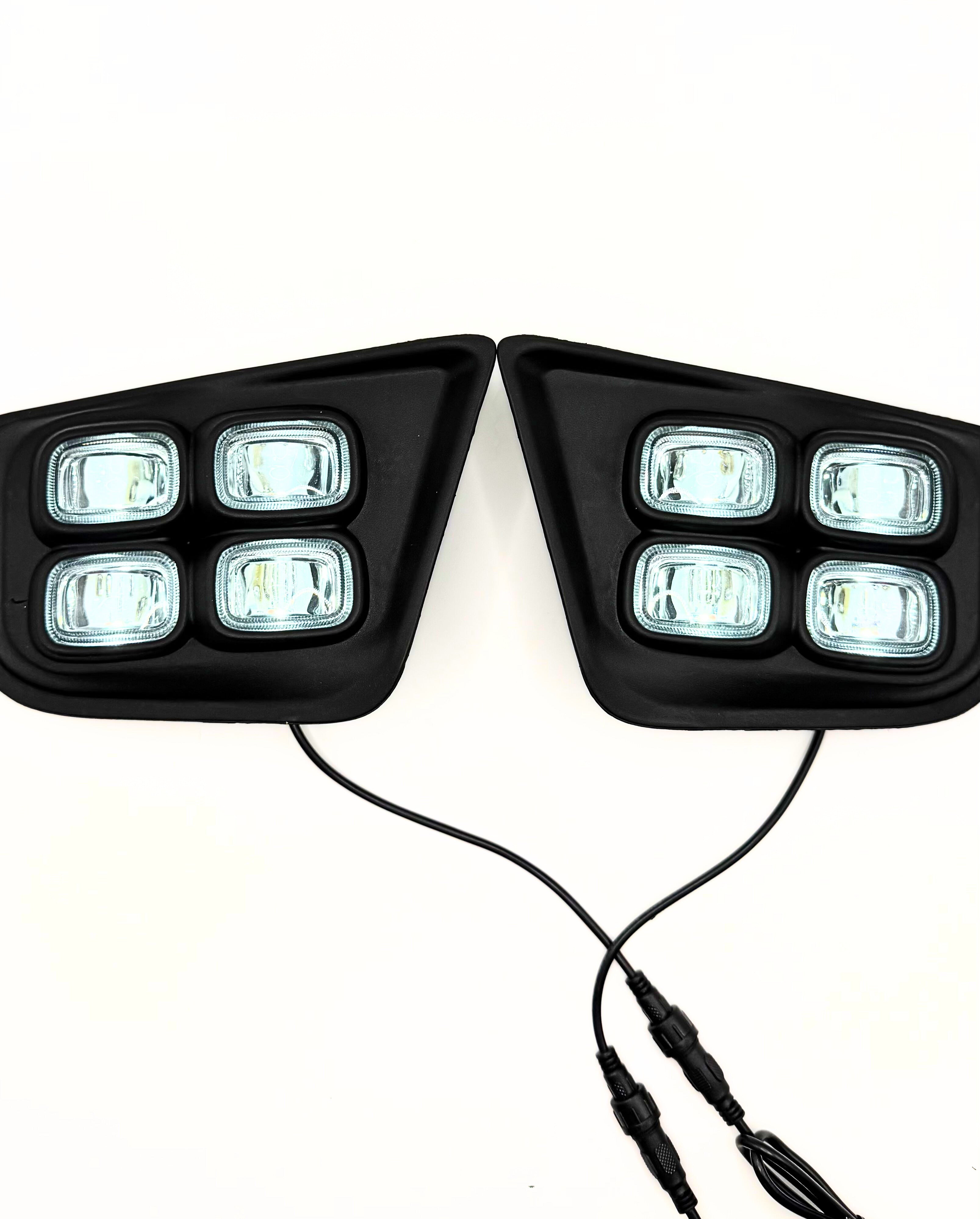 Dual-Color 4-Eyes Style LED Fog Lights with Amber Turn Signals for 2012-2015 Toyota Tacoma