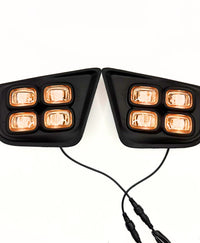 Dual-Color 4-Eyes Style LED Fog Lights with Amber Turn Signals for 2012-2015 Toyota Tacoma