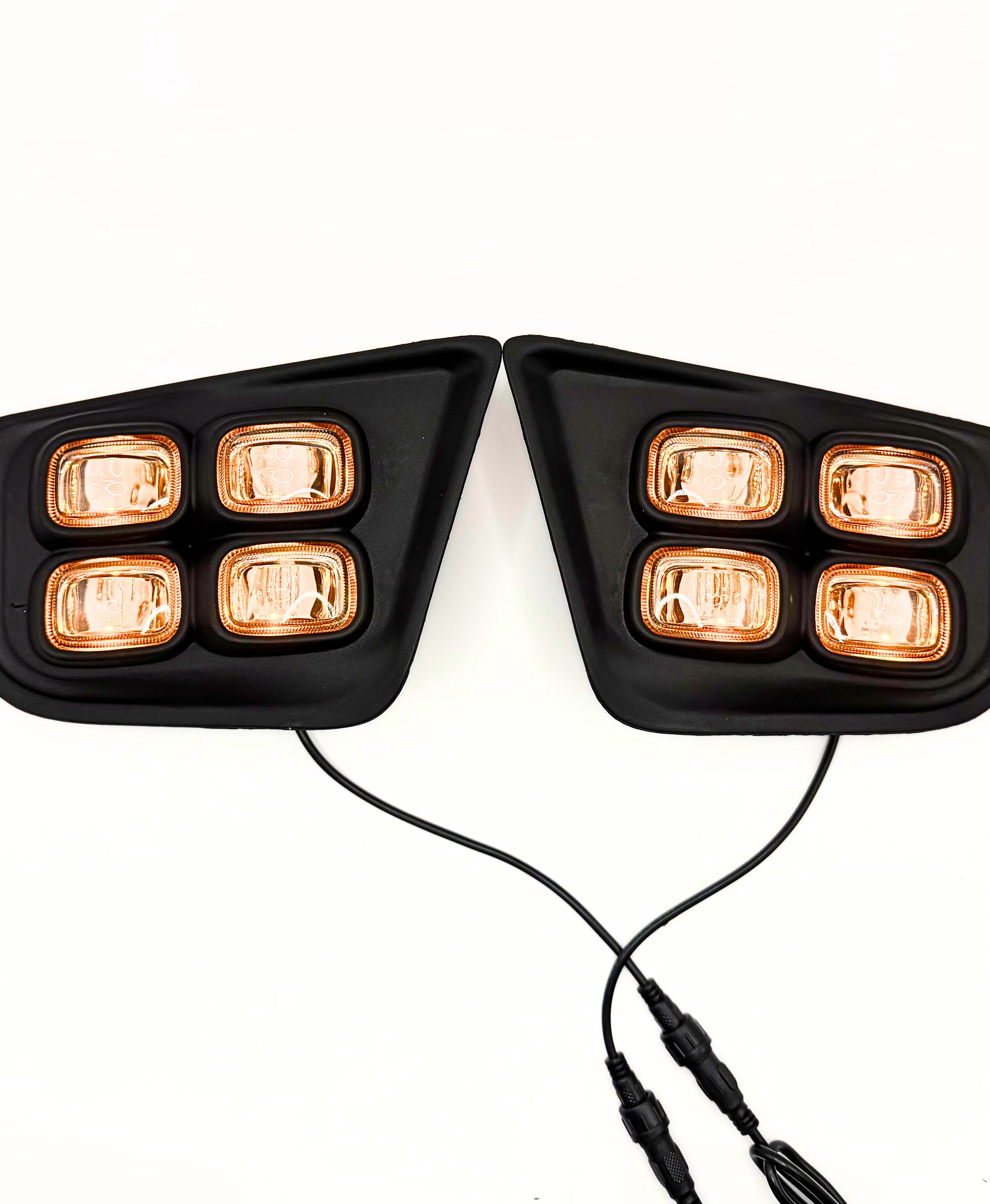 Dual-Color 4-Eyes Style LED Fog Lights with Amber Turn Signals for 2012-2015 Toyota Tacoma