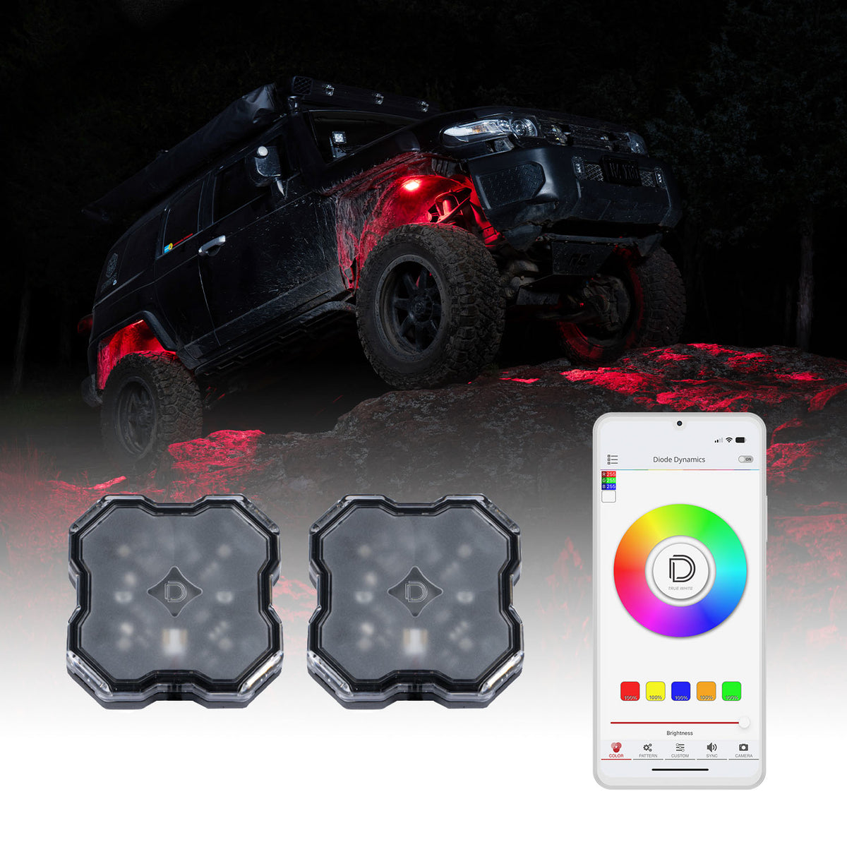 Diode Dynamics Stage Series LED Rock Light RGBW (add-on 2-pack)