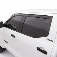 Premium Matte Black In-Channel Window Deflectors - 2022-2025 Toyota Tundra CrewMax | 4-Piece Set