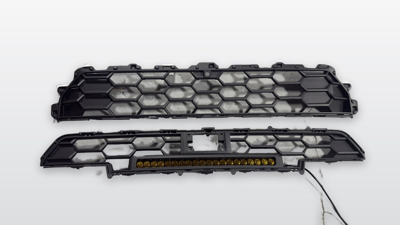 Apex Pro grille set for 2025+ Toyota 4Runner, front camera and sensor openings visible