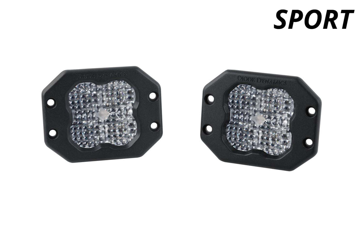Diode Dynamics SS3 LED Pod Red Backlight Flush White (Pair)
