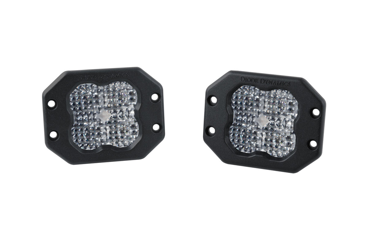 Diode Dynamics SS3 LED Pod Red Backlight Flush White (Pair)