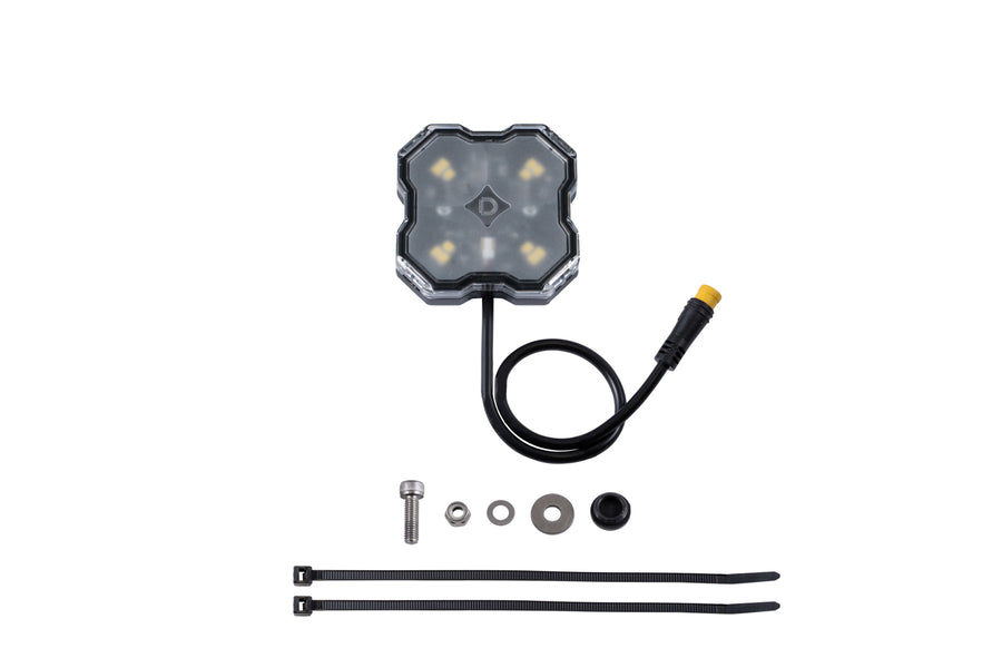 Diode Dynamics Stage Series Single-Color LED Rock Light Diffused M8 White (Single)
