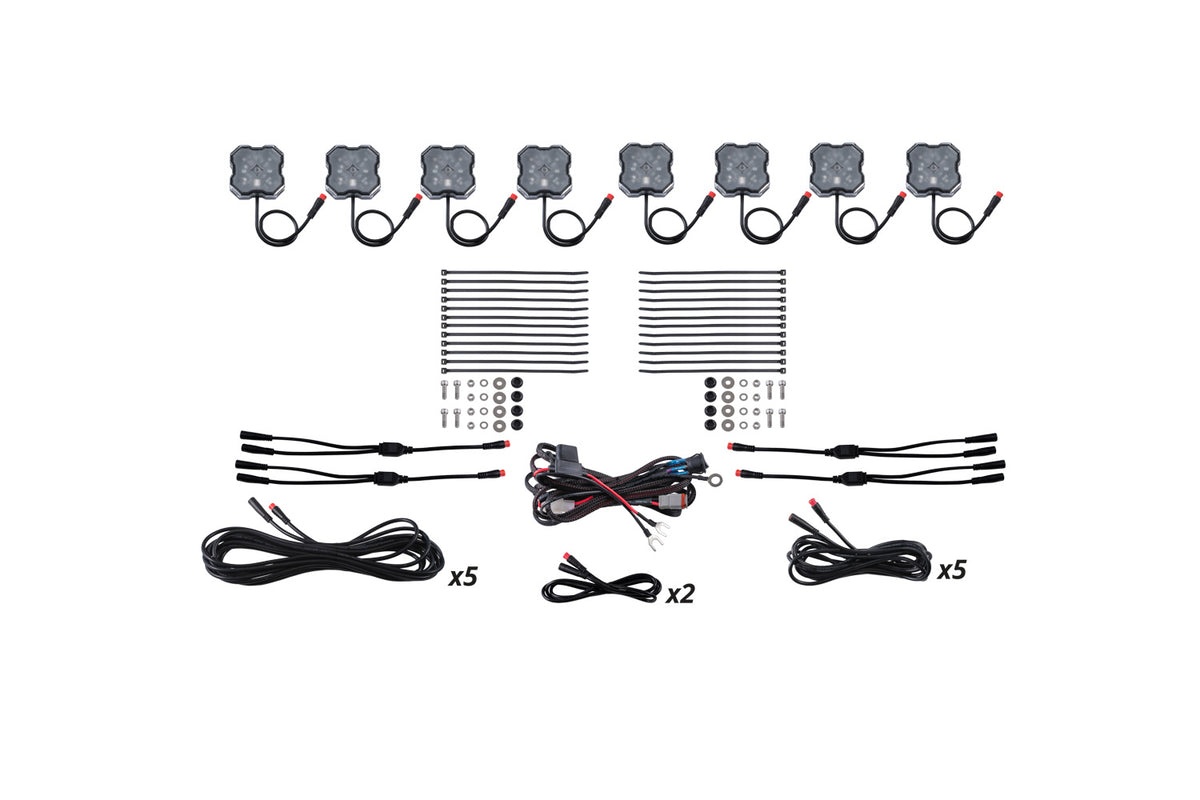 Diode Dynamics Rock Light Installer Kit RGBW (8-pack)