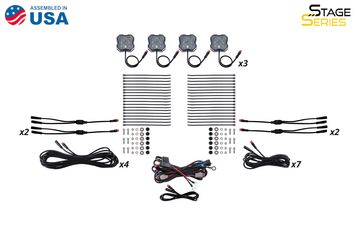 Diode Dynamics Rock Light Installer Magnet Mount Kit RGBW (12-pack)