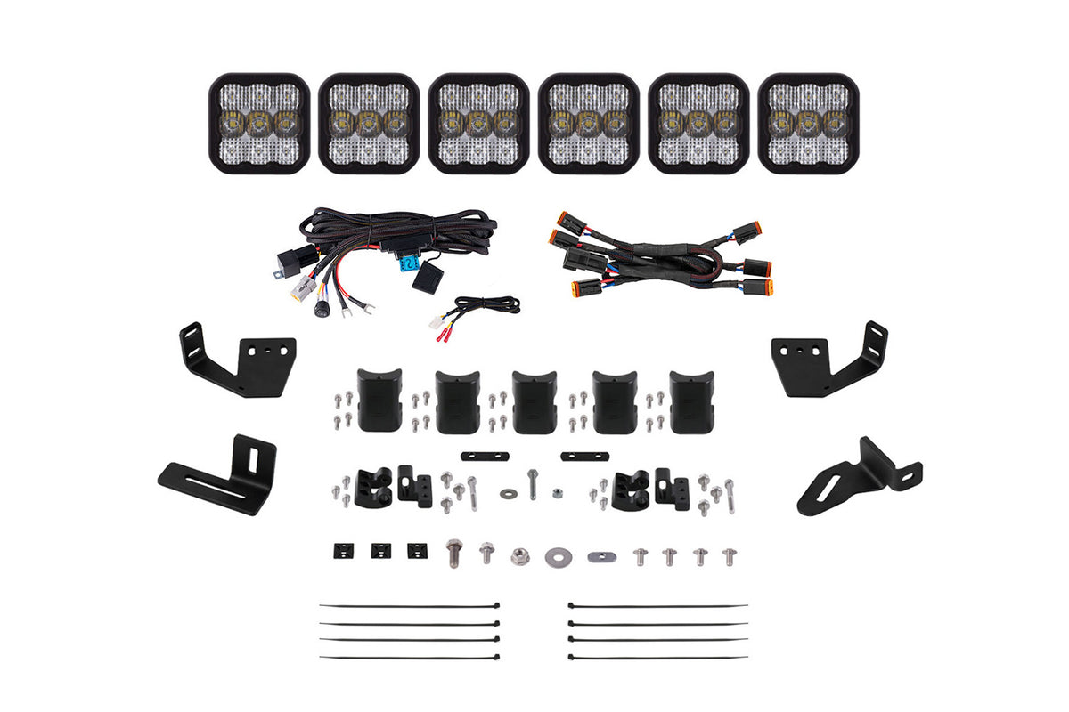 Diode Dynamics SS5 6-Pod CrossLink Mounting Kit for Prinsu/Sherpa Roof Racks