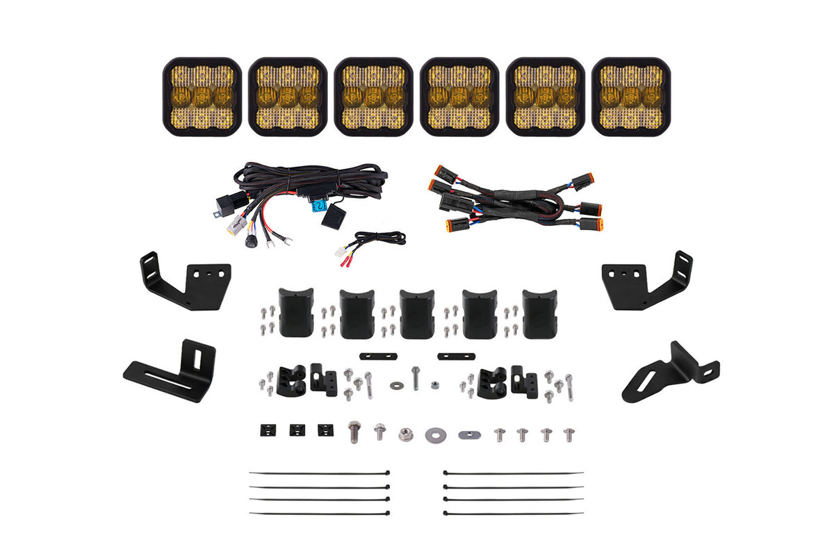 Diode Dynamics SS5 6-Pod CrossLink Mounting Kit for Prinsu/Sherpa Roof Racks
