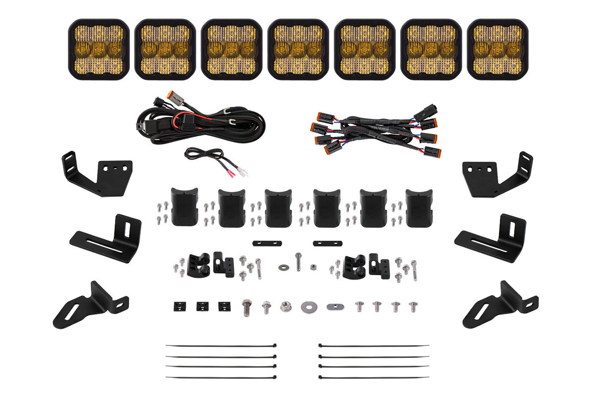 Diode Dynamics SS5 7-Pod CrossLink Mounting Sport Kit for Prinsu/Sherpa Roof Racks