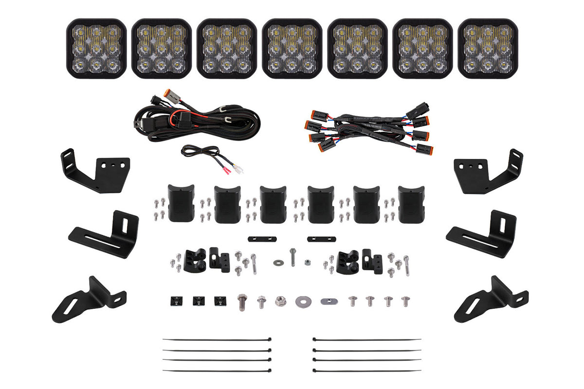 Diode Dynamics SS5 7-Pod CrossLink Mounting Sport Kit for Prinsu/Sherpa Roof Racks