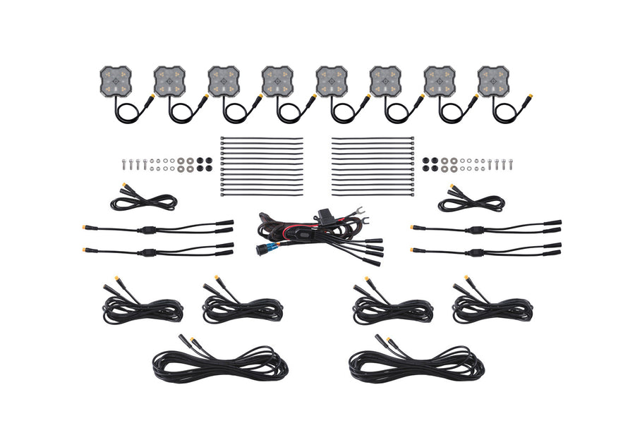 Diode Dynamics Stage Series Dual-Color LED Rock Light M8 8-Pack