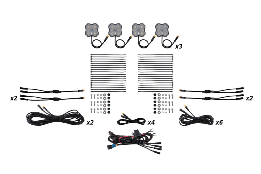 Diode Dynamics Stage Series Dual-Color LED Rock Light M8 12-Pack