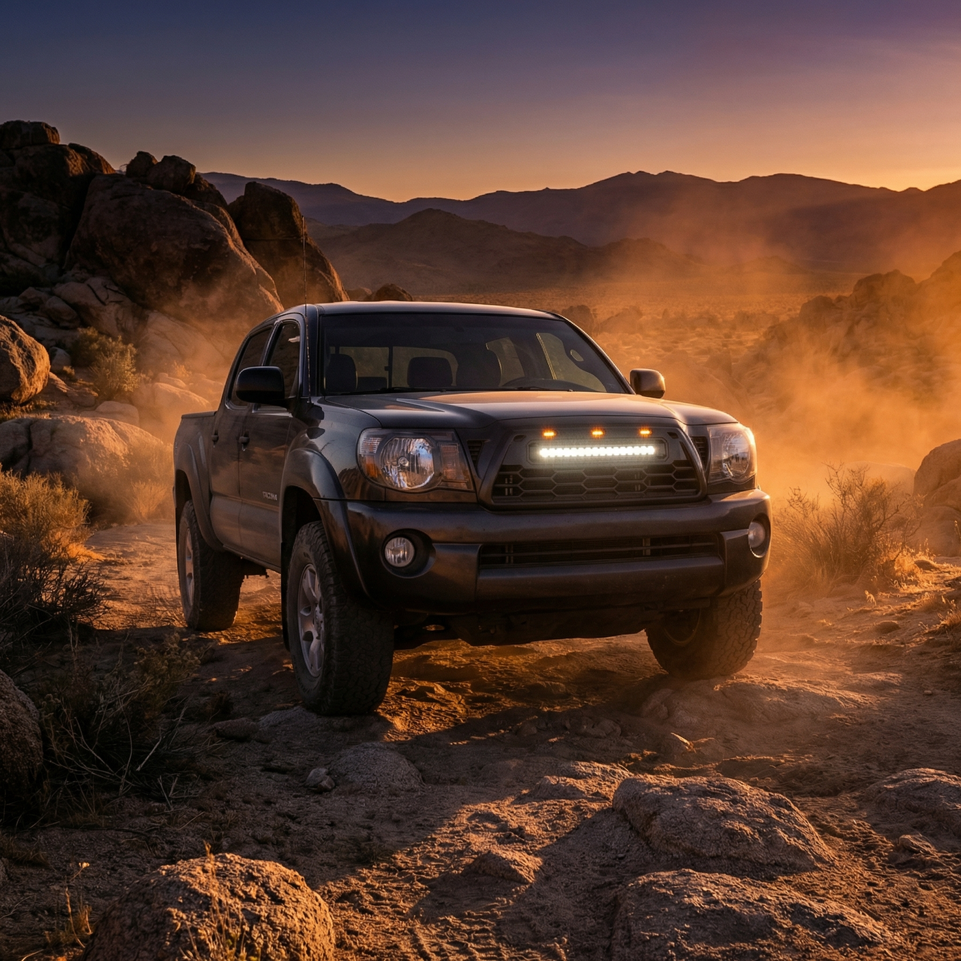 2005-2011 Tacoma Apex Pro Style Grille with LED Light Bar & Raptor Lights by YotaTribe