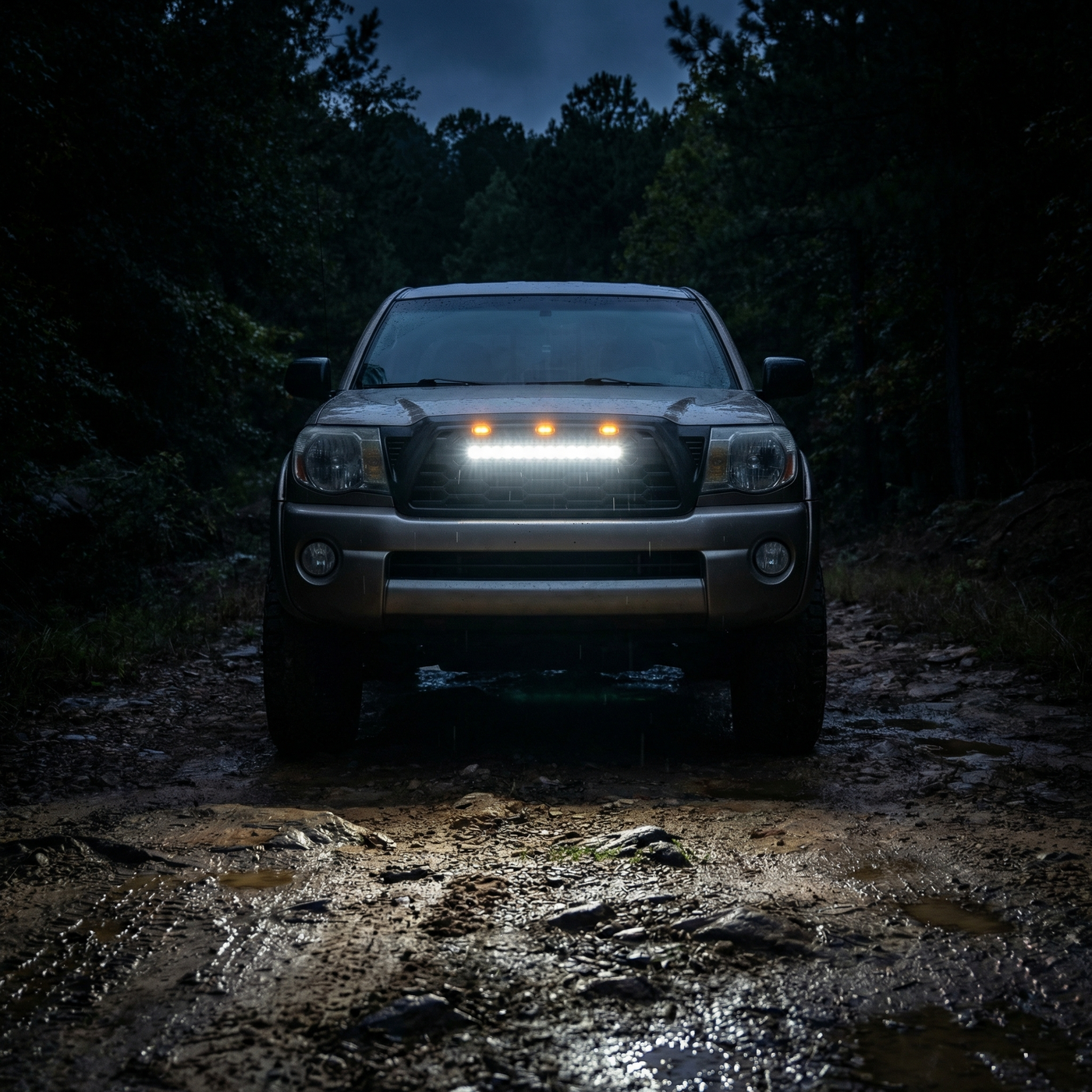 2005-2011 Tacoma Apex Pro Style Grille with LED Light Bar & Raptor Lights by YotaTribe
