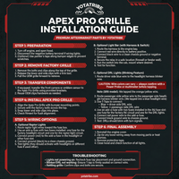 2016-2023 Tacoma Apex Pro Style Grille with LED Light Bar & Raptor Lights by YotaTribe