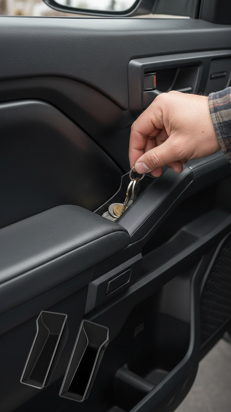 Door Handle Storage Bins for Toyota Tacoma (2024-2026) – Front Door Grab Handle Insert Tray | YotaTribe