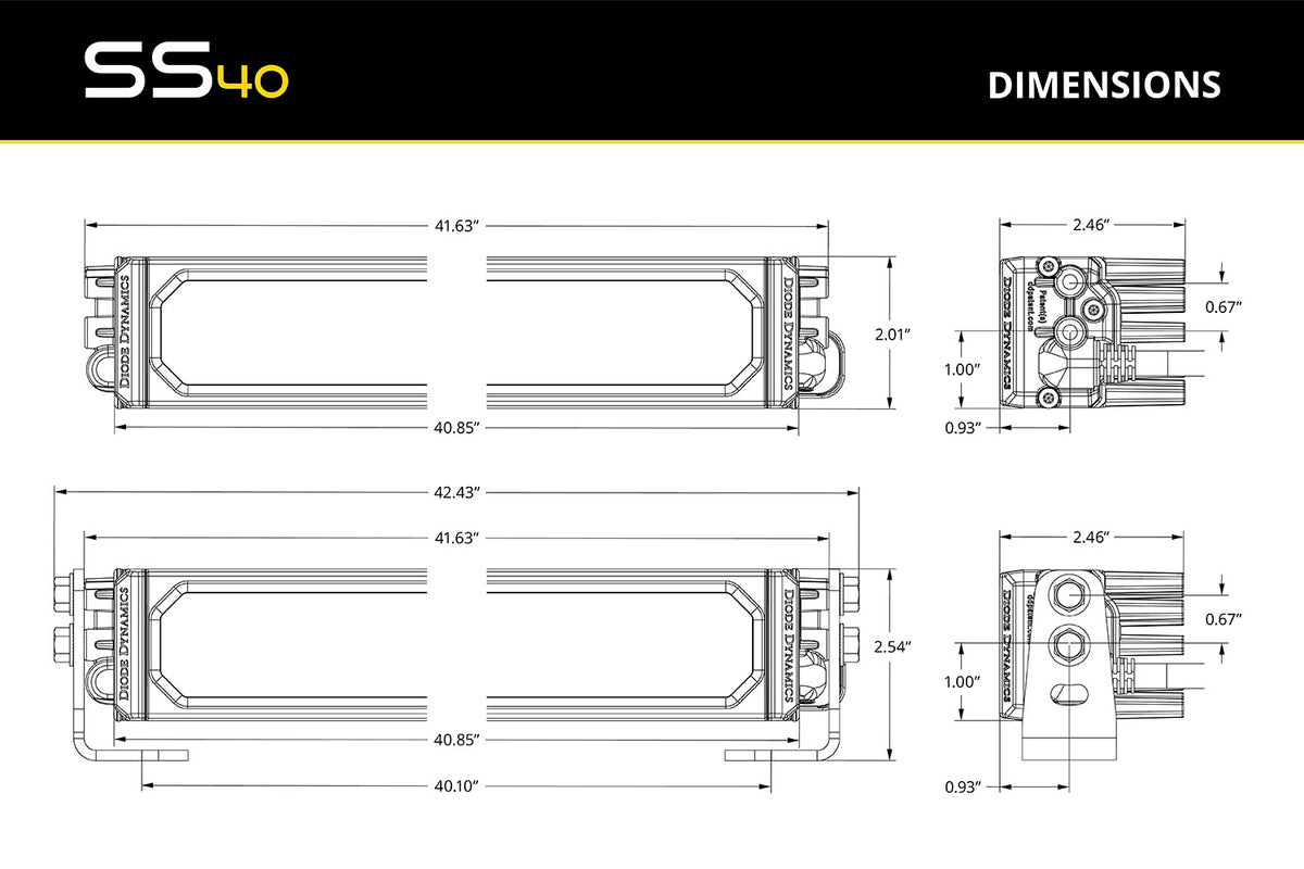 Diode Dynamics SS40 LED Light Bar Multicolor Backlight (Single)