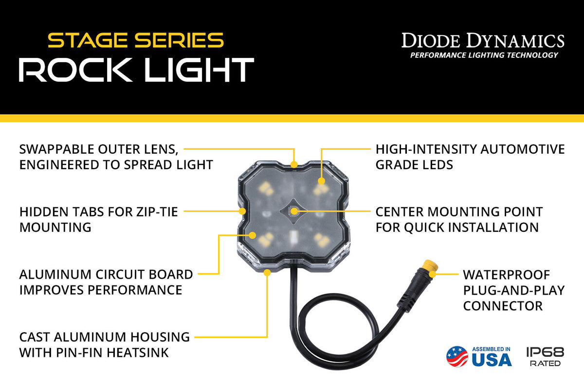 Diode Dynamics Rock Light Installer Magnet Mount Kit RGBW (12-pack)